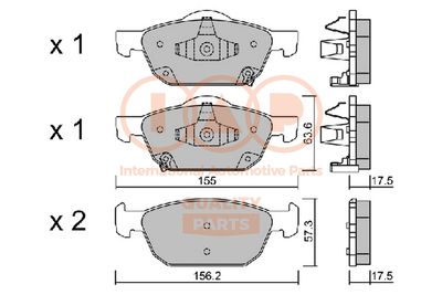 70406044P IAP QUALITY PARTS Комплект тормозных колодок, дисковый тормоз