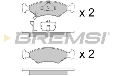 BP2647 BREMSI Комплект тормозных колодок, дисковый тормоз