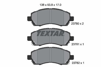 2378001 TEXTAR Комплект тормозных колодок, дисковый тормоз