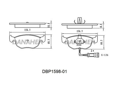 DBP159801 DANAHER Комплект тормозных колодок, дисковый тормоз
