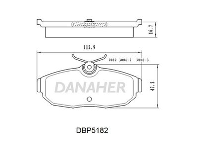 DBP5182 DANAHER Комплект тормозных колодок, дисковый тормоз