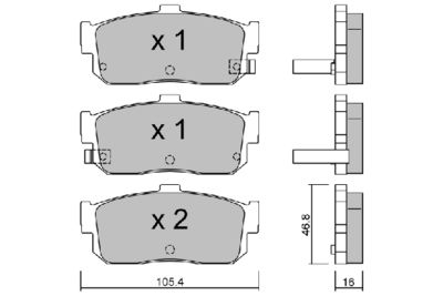 BPNI2902 AISIN Комплект тормозных колодок, дисковый тормоз