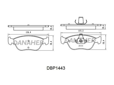 DBP1443 DANAHER Комплект тормозных колодок, дисковый тормоз