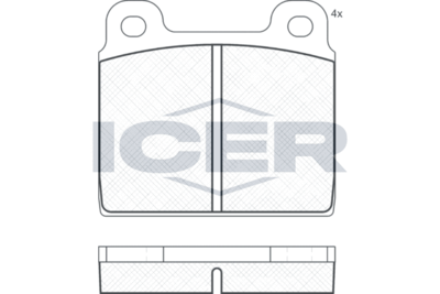 180020 ICER Комплект тормозных колодок, дисковый тормоз