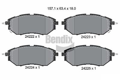 BPD2107 BENDIX Braking Комплект тормозных колодок, дисковый тормоз