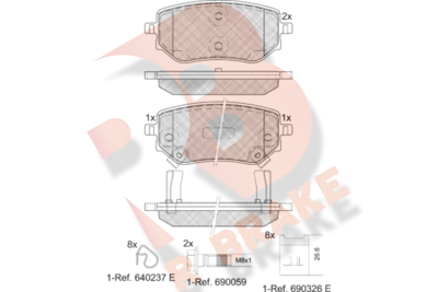 RB2343 R BRAKE Комплект тормозных колодок, дисковый тормоз