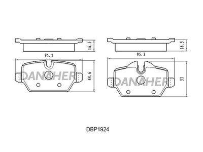 DBP1924 DANAHER Комплект тормозных колодок, дисковый тормоз