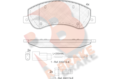 RB1793 R BRAKE Комплект тормозных колодок, дисковый тормоз