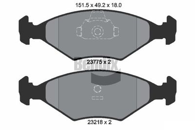 BPD2043 BENDIX Braking Комплект тормозных колодок, дисковый тормоз