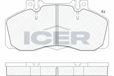 150722204 ICER Комплект тормозных колодок, дисковый тормоз