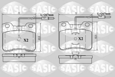 6210024 SASIC Комплект тормозных колодок, дисковый тормоз