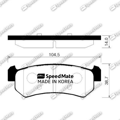 SMBPG015 SpeedMate Комплект тормозных колодок, дисковый тормоз
