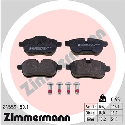 245591801 ZIMMERMANN Комплект тормозных колодок, дисковый тормоз