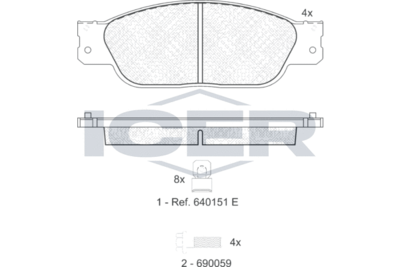 181561 ICER Комплект тормозных колодок, дисковый тормоз