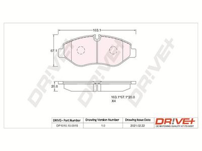 DP1010100915 Dr!ve+ Комплект тормозных колодок, дисковый тормоз