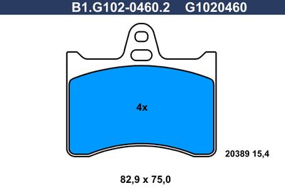 B1G10204602 GALFER Комплект тормозных колодок, дисковый тормоз
