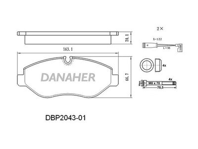 DBP204301 DANAHER Комплект тормозных колодок, дисковый тормоз