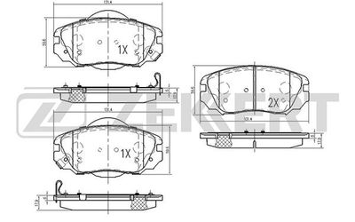 BS2113 ZEKKERT Комплект тормозных колодок, дисковый тормоз