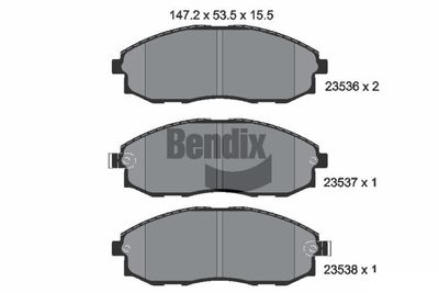 BPD2005 BENDIX Braking Комплект тормозных колодок, дисковый тормоз