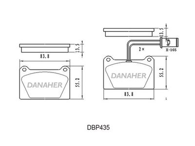 DBP435 DANAHER Комплект тормозных колодок, дисковый тормоз