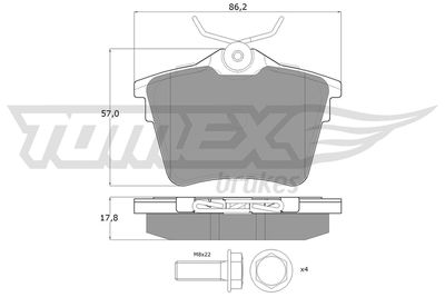TX1469 TOMEX Brakes Комплект тормозных колодок, дисковый тормоз