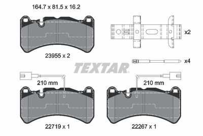 2395503 TEXTAR Комплект тормозных колодок, дисковый тормоз