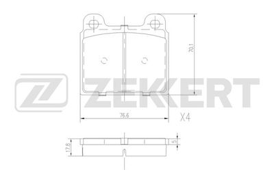 BS1537 ZEKKERT Комплект тормозных колодок, дисковый тормоз
