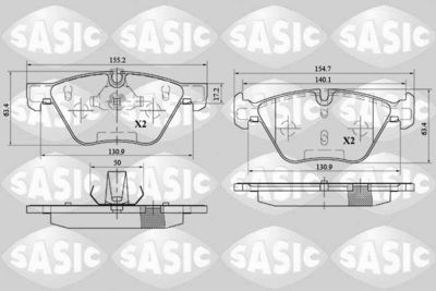 6216080 SASIC Комплект тормозных колодок, дисковый тормоз