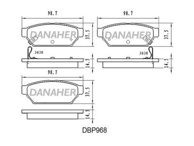 DBP968 DANAHER Комплект тормозных колодок, дисковый тормоз
