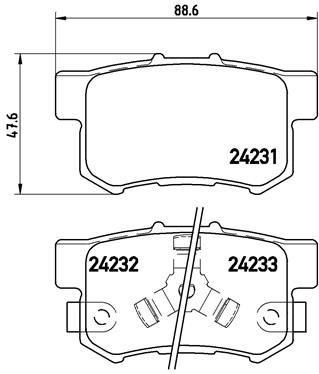 P28051 BREMBO Комплект тормозных колодок, дисковый тормоз