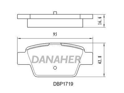 DBP1719 DANAHER Комплект тормозных колодок, дисковый тормоз