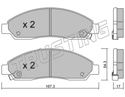 7470 TRUSTING Комплект тормозных колодок, дисковый тормоз