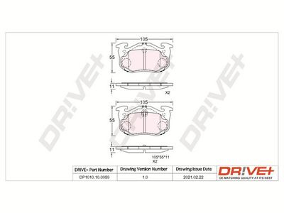 DP1010100959 Dr!ve+ Комплект тормозных колодок, дисковый тормоз