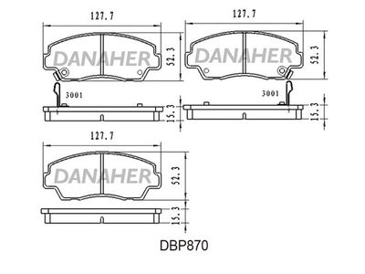 DBP870 DANAHER Комплект тормозных колодок, дисковый тормоз