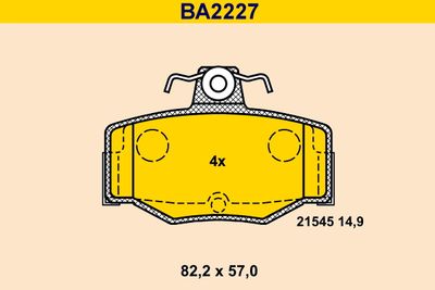 BA2227 BARUM Комплект тормозных колодок, дисковый тормоз