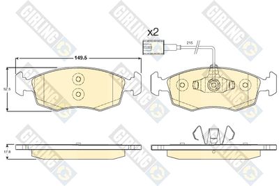 6119002 GIRLING Комплект тормозных колодок, дисковый тормоз