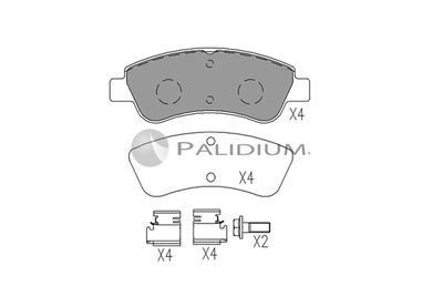 P11526 ASHUKI by Palidium Комплект тормозных колодок, дисковый тормоз