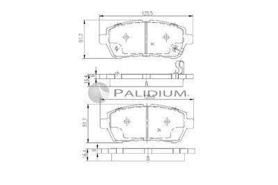 P11127 ASHUKI by Palidium Комплект тормозных колодок, дисковый тормоз