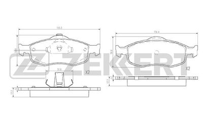 BS2870 ZEKKERT Комплект тормозных колодок, дисковый тормоз