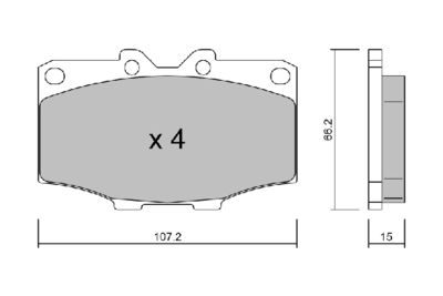BPTO2904 AISIN Комплект тормозных колодок, дисковый тормоз
