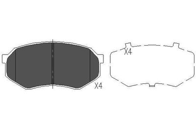 KBP4524 KAVO PARTS Комплект тормозных колодок, дисковый тормоз