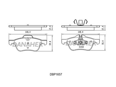 DBP1657 DANAHER Комплект тормозных колодок, дисковый тормоз
