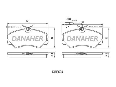 DBP594 DANAHER Комплект тормозных колодок, дисковый тормоз
