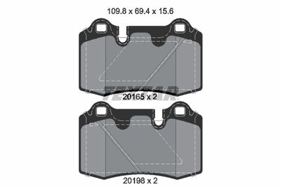 2016501 TEXTAR Комплект тормозных колодок, дисковый тормоз