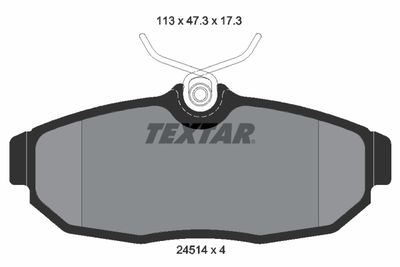 2451401 TEXTAR Комплект тормозных колодок, дисковый тормоз
