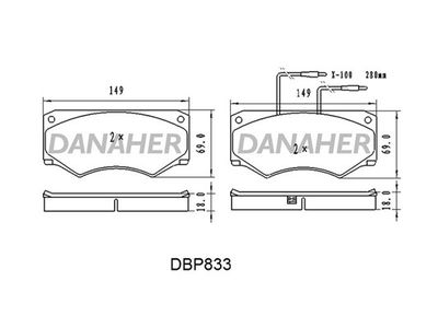 DBP833 DANAHER Комплект тормозных колодок, дисковый тормоз