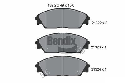 BPD1781 BENDIX Braking Комплект тормозных колодок, дисковый тормоз