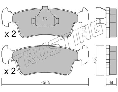 4350 TRUSTING Комплект тормозных колодок, дисковый тормоз