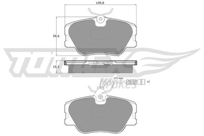 TX10211 TOMEX Brakes Комплект тормозных колодок, дисковый тормоз