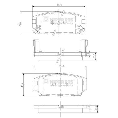 J3615007 NIPPARTS Комплект тормозных колодок, дисковый тормоз